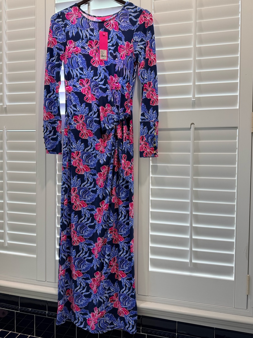 NWT Lilly Pulitzer Bryson long sleeve Navy Maxi Dress
